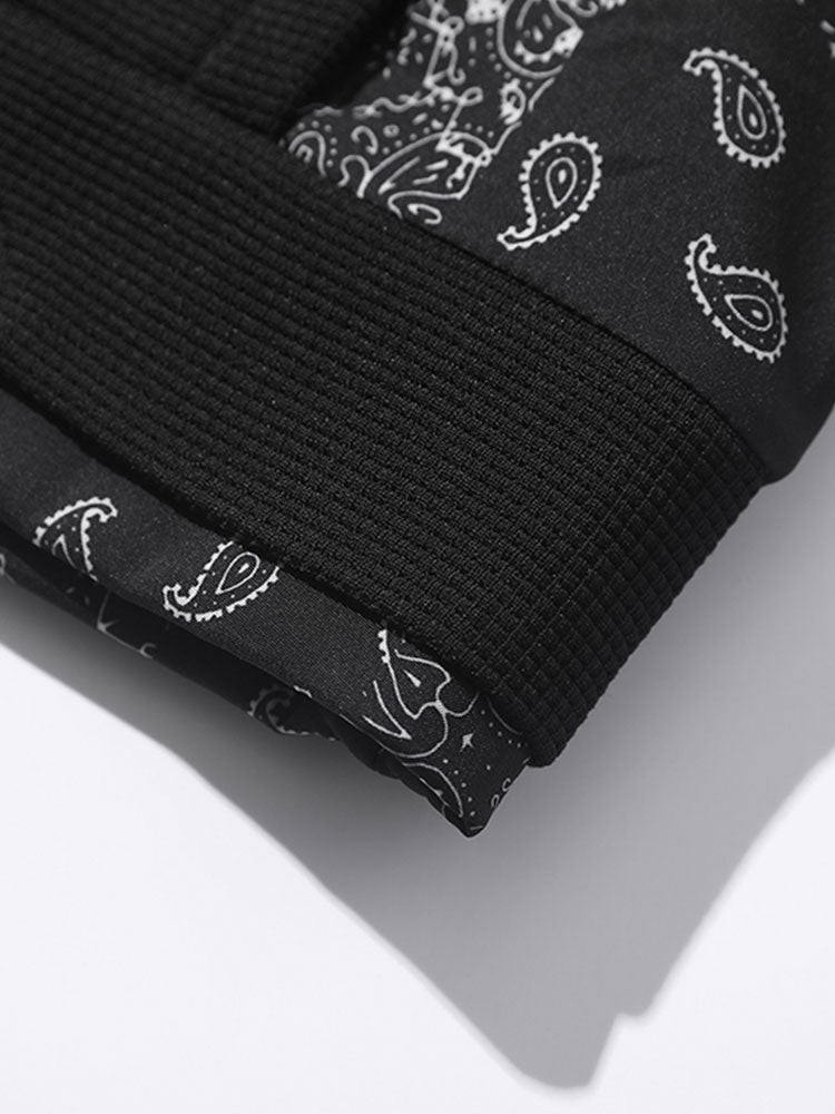Paisley Print Panel Waffle Sweatshirt & Waffle Jogger Pants-Mitchell Shoes