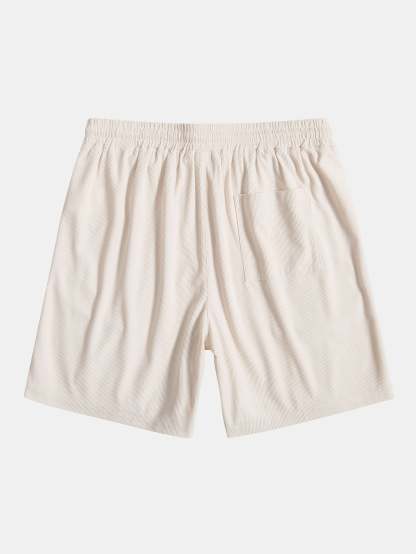 Stretch Corduroy Zip Polo Shirt & Corduroy Shorts-Mitchell Shoes