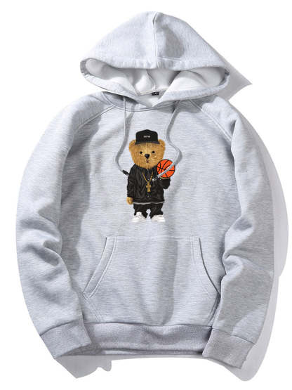Basketball Bear Print Hoodie & Jogger Pants-Mitchell Shoes
