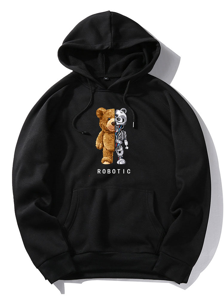 Robot Bear Graphic Hoodies & Jogger Pants-Mitchell Shoes