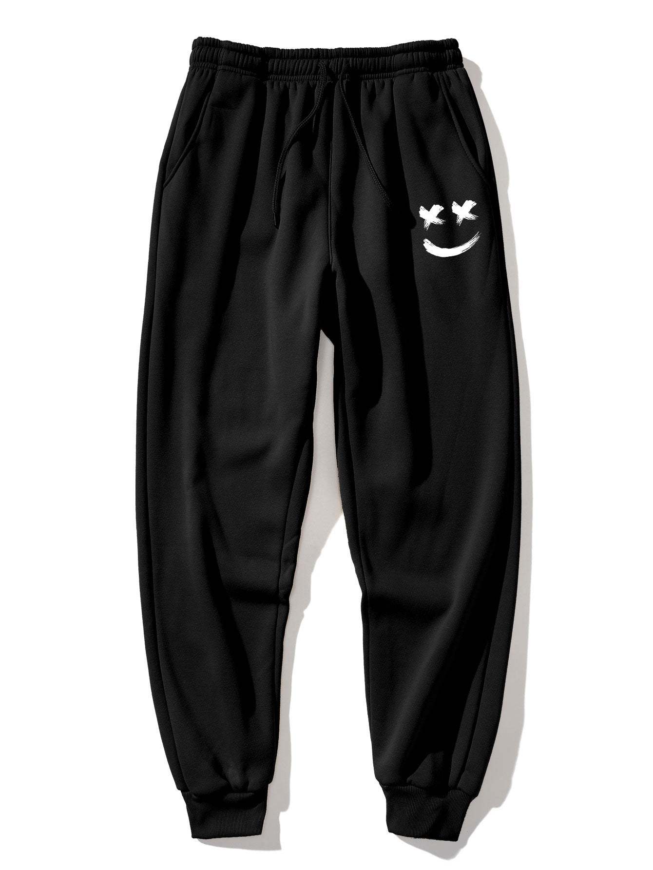 Brushstroke Smiley Print Hoodie & Jogger Pants-Mitchell Shoes