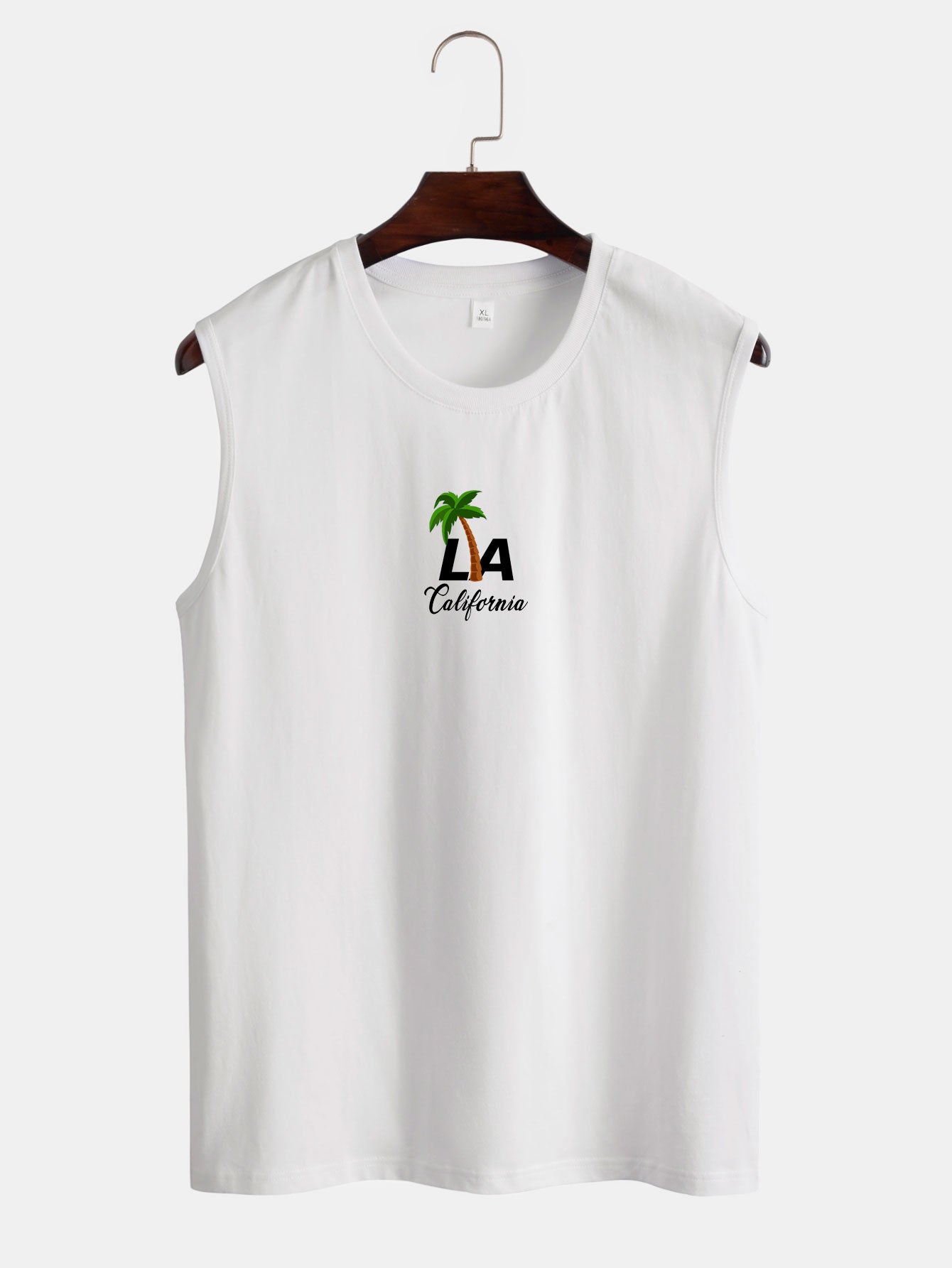 Palm Tree and Letter Print Tank Top-Mitchell Shoes