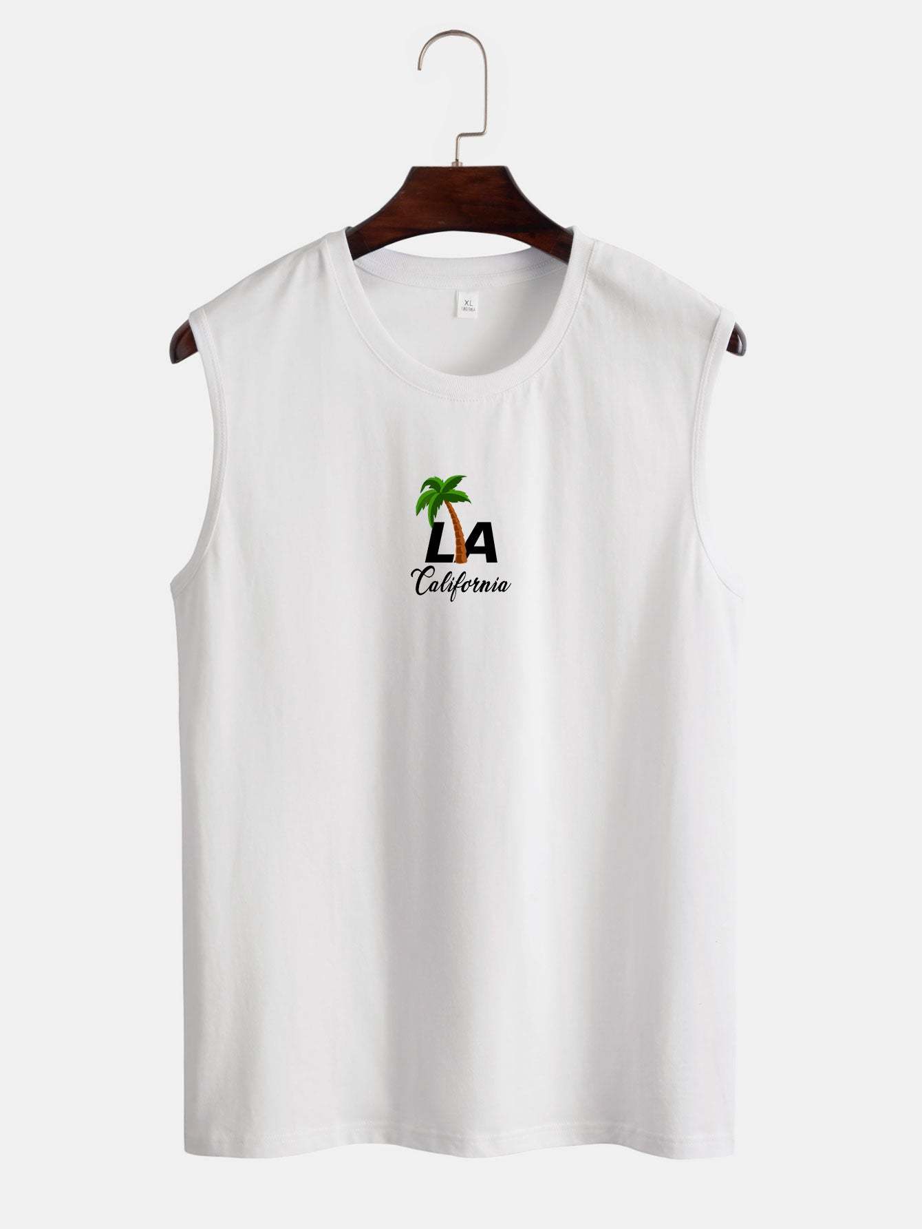 Palm Tree and Letter Print Tank Top-Mitchell Shoes