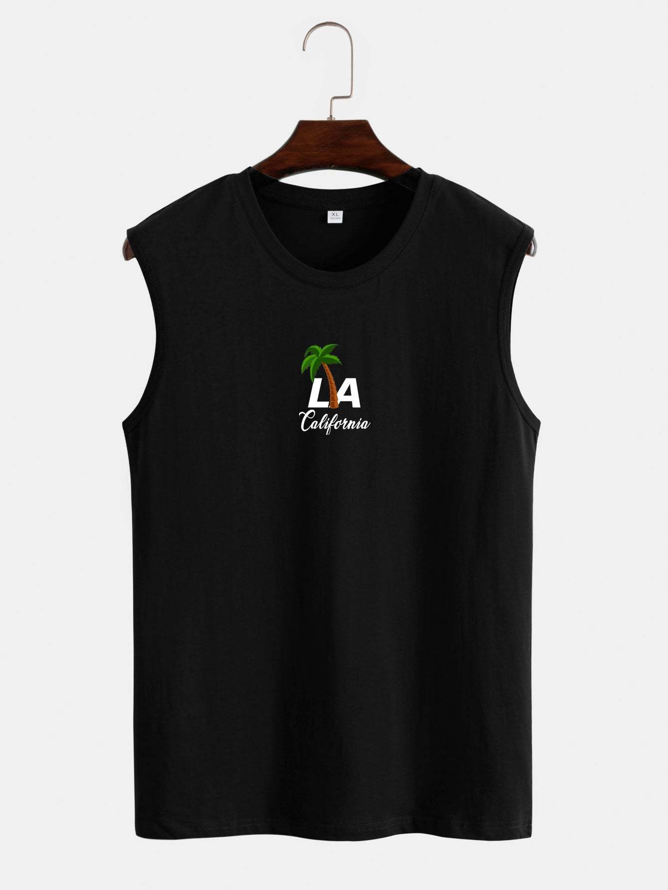 Palm Tree and Letter Print Tank Top-Mitchell Shoes
