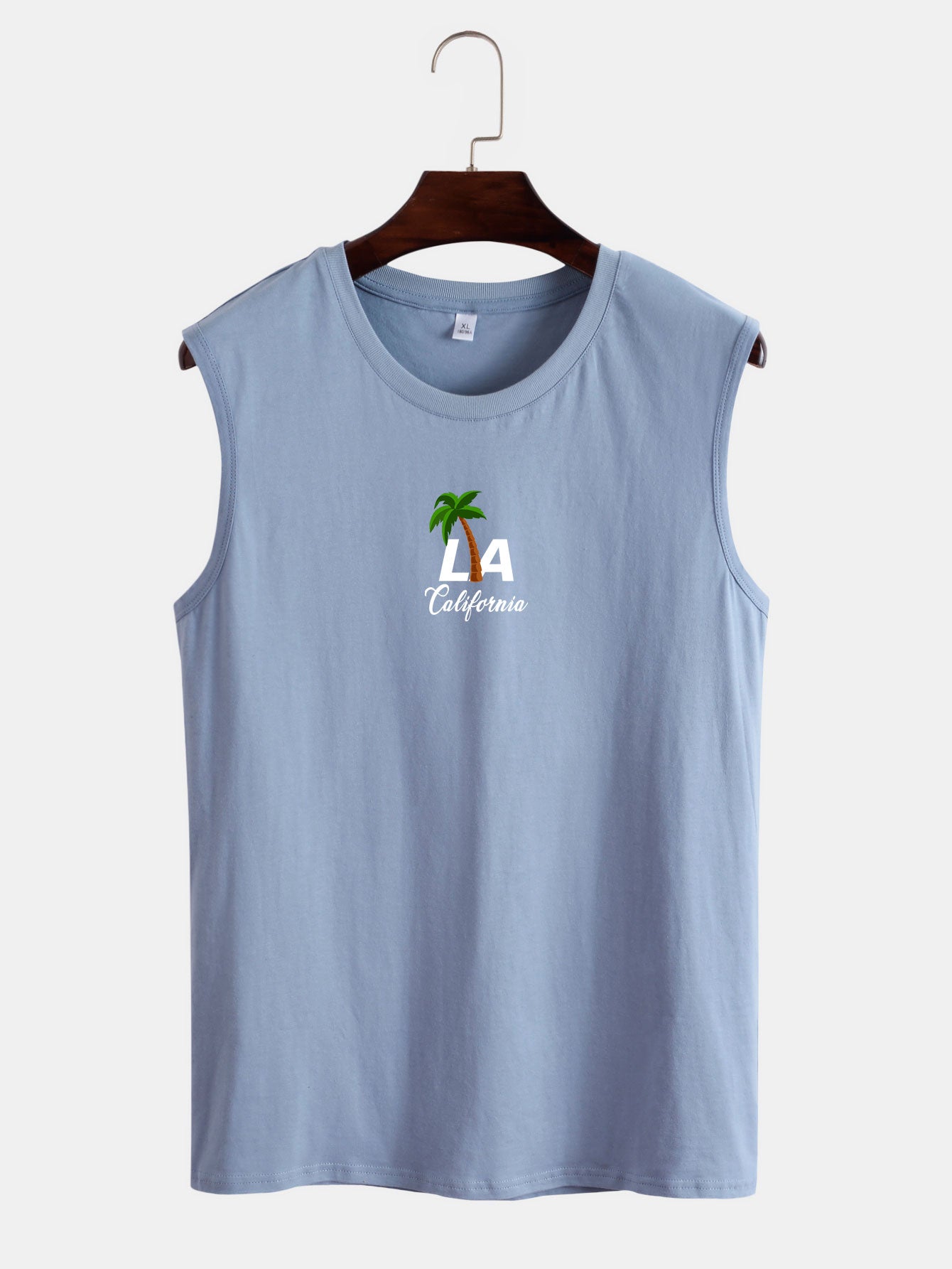 Palm Tree and Letter Print Tank Top-Mitchell Shoes
