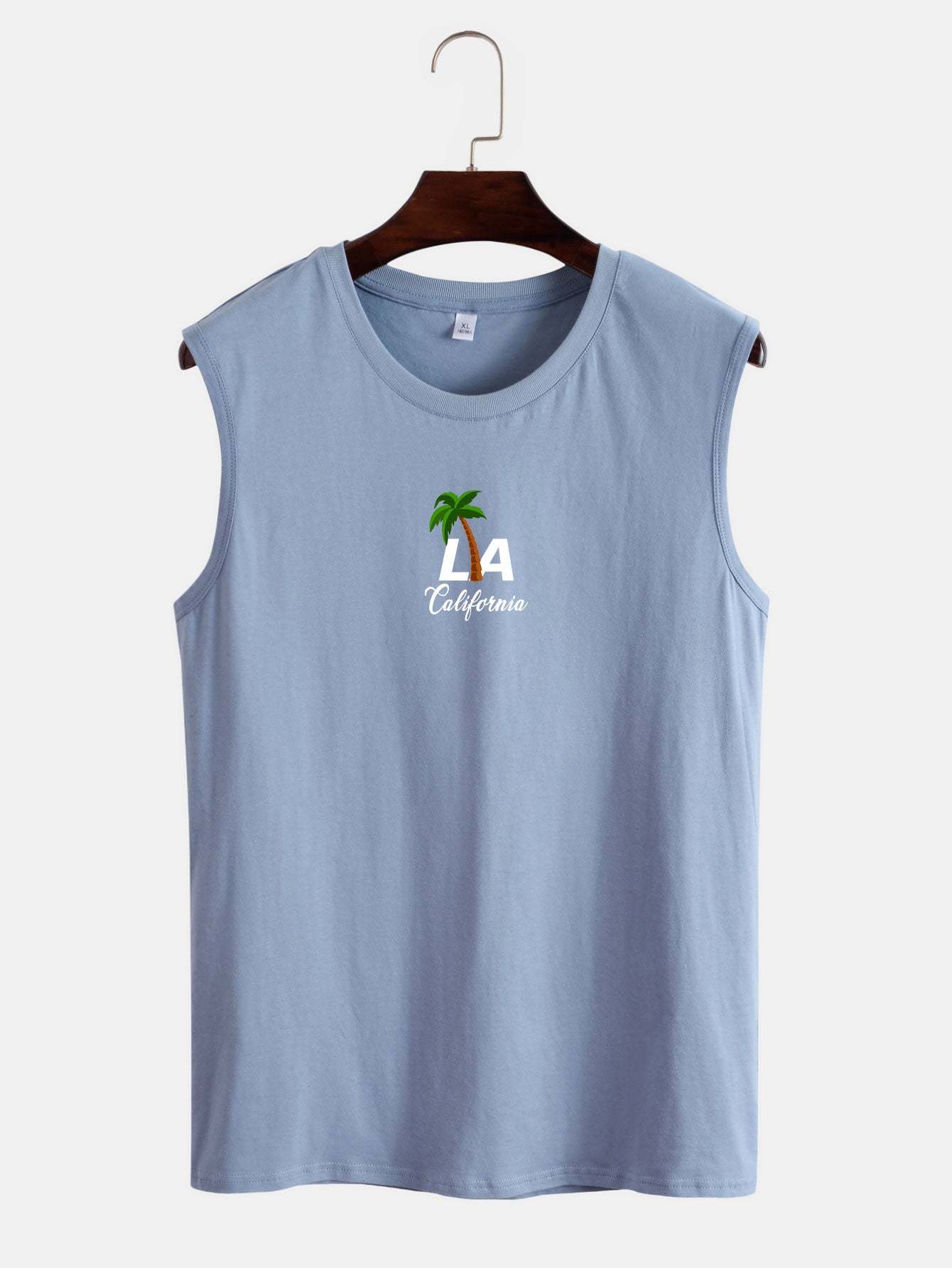 Palm Tree and Letter Print Tank Top-Mitchell Shoes