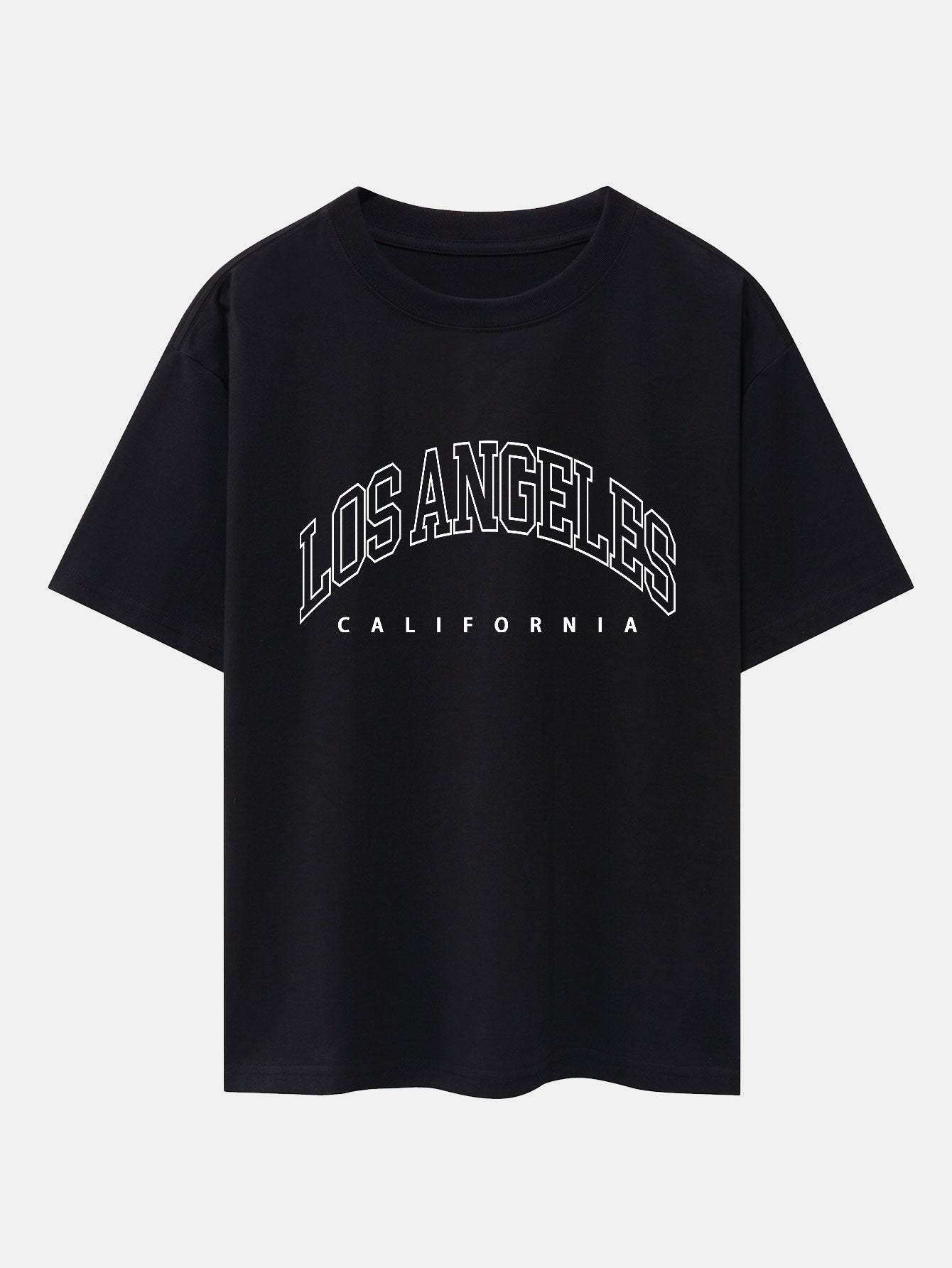 Los Angeles Print Heavy Weight Oversize T-Shirt & Loose Fit Corduroy Cargo Pants-Mitchell Shoes