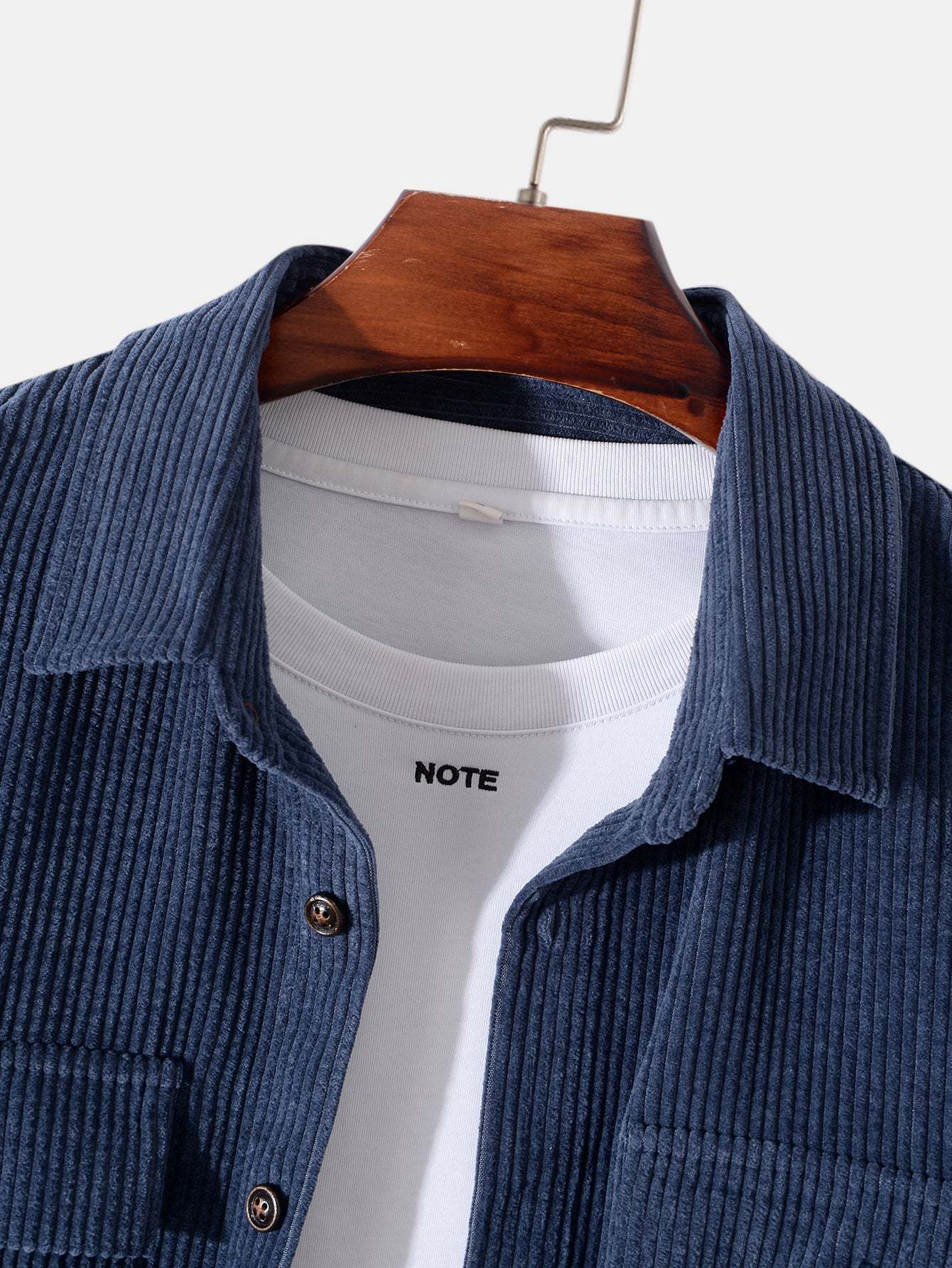 Long Sleeved Corduroy Button Up Shirt With Pockets-Mitchell Shoes