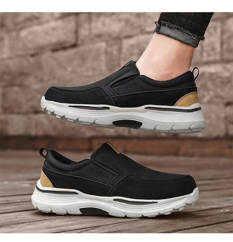 Men's Pain Free Leather Comfortable Walking Shoes