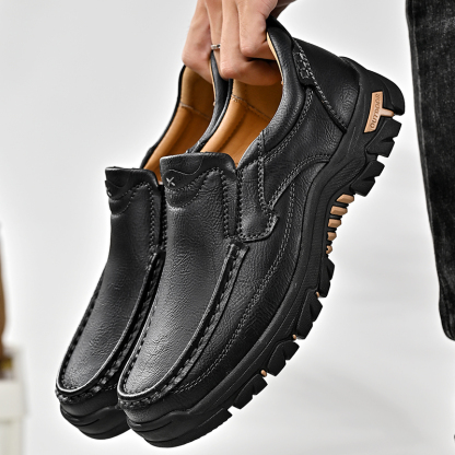 2024 New Men's Non-slip Walking Leather Lightweight Breathable Casual Loafers