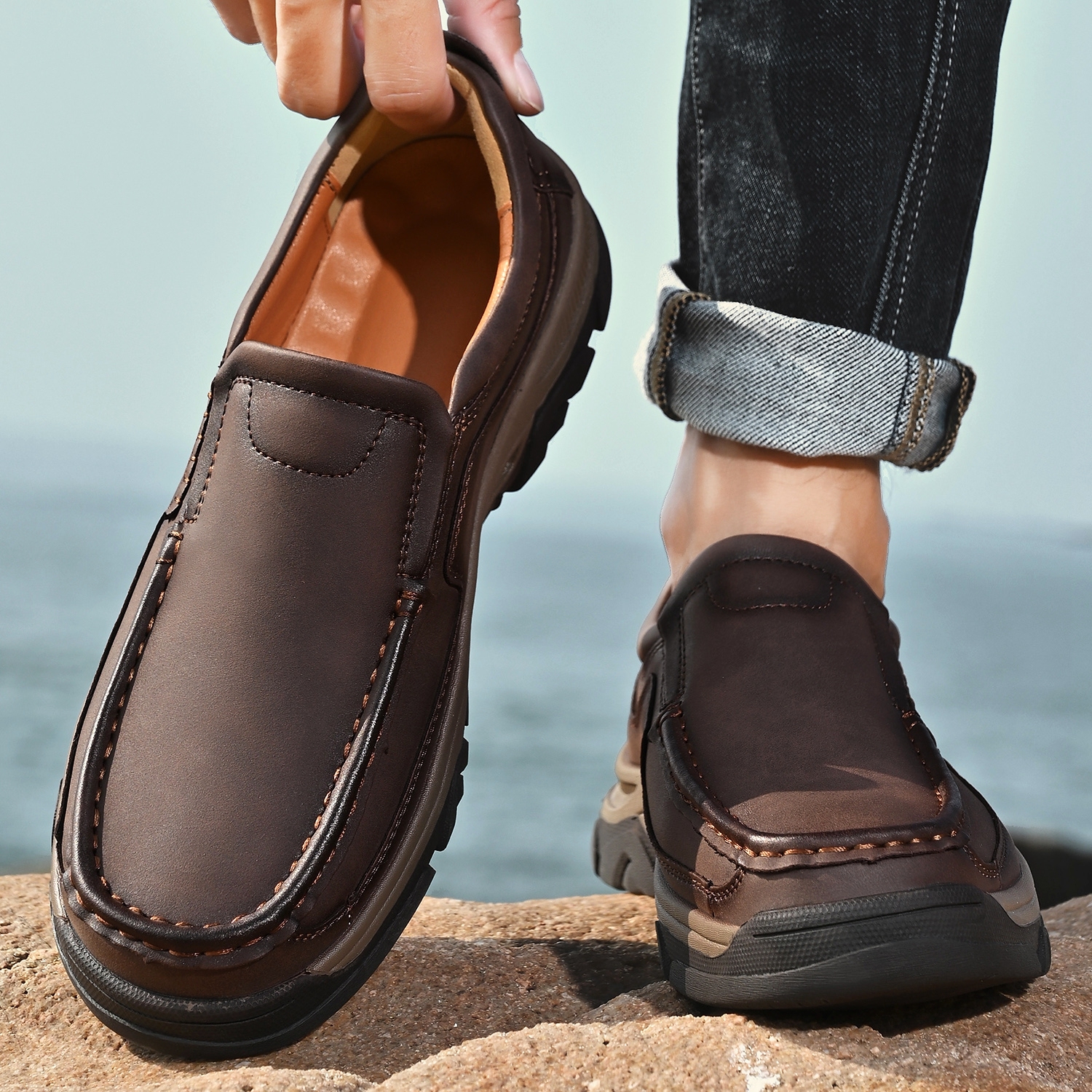 Men's Leather Plus Size Casual Loafers
