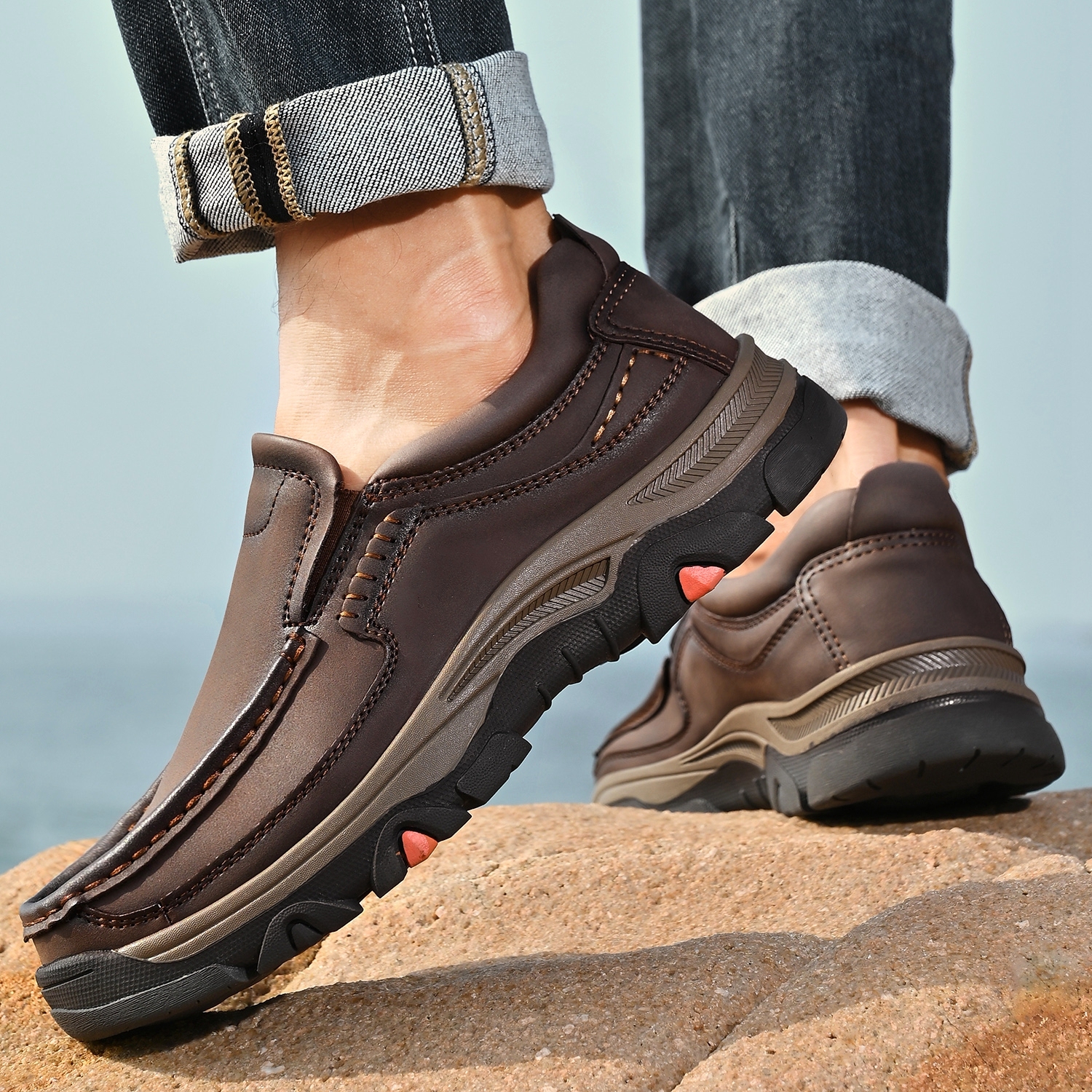 Men's Leather Plus Size Casual Loafers