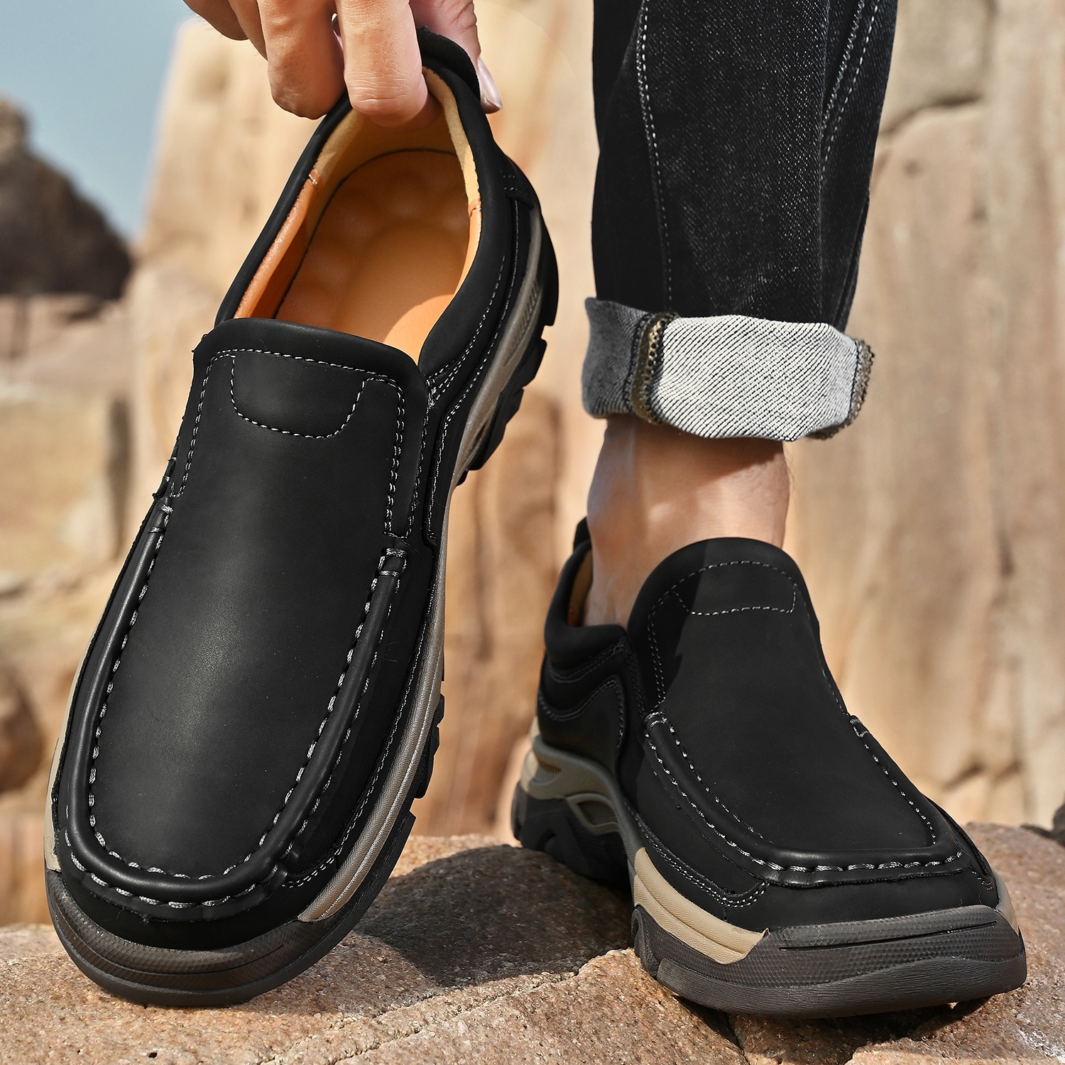 Men's Leather Plus Size Casual Loafers