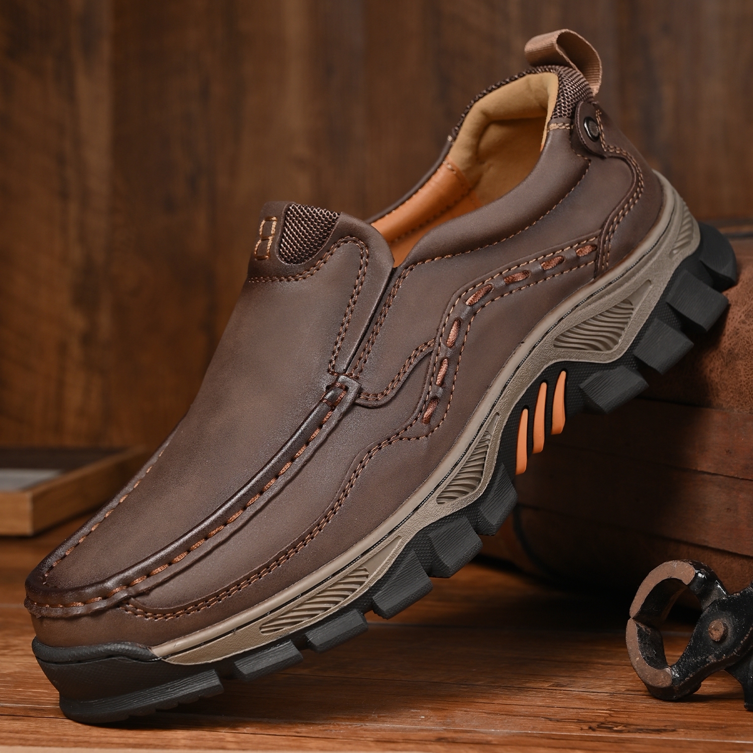 Men's Grippy Slip Resistant Outdoor Hiking Shoes