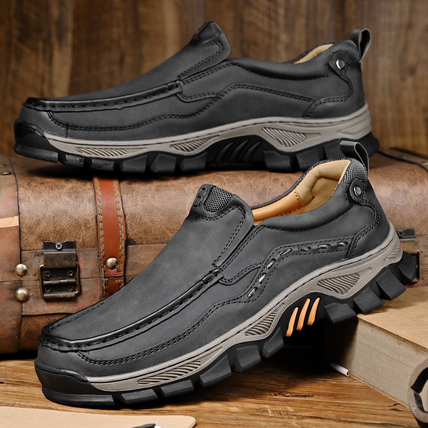 Men's Grippy Slip Resistant Outdoor Hiking Shoes