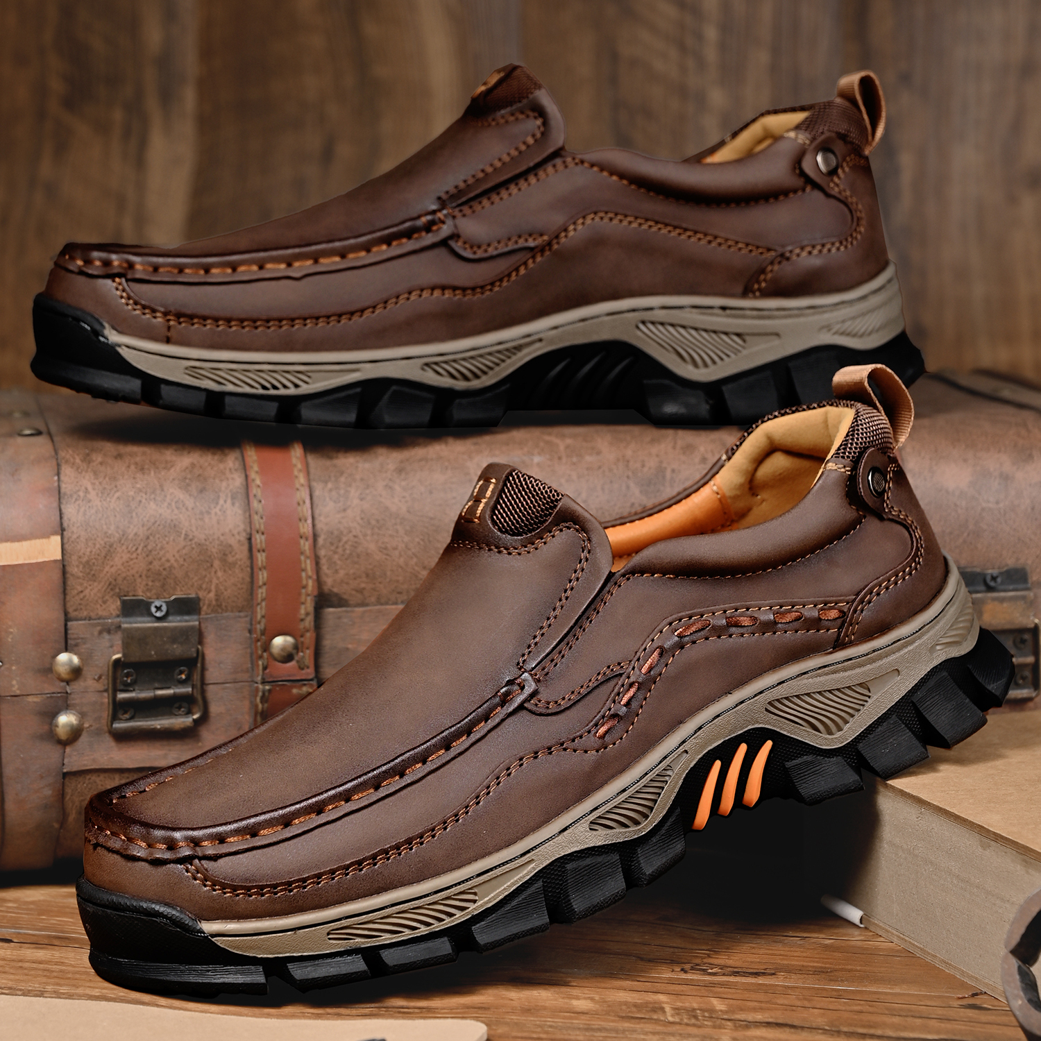 Men's Grippy Slip Resistant Outdoor Hiking Shoes