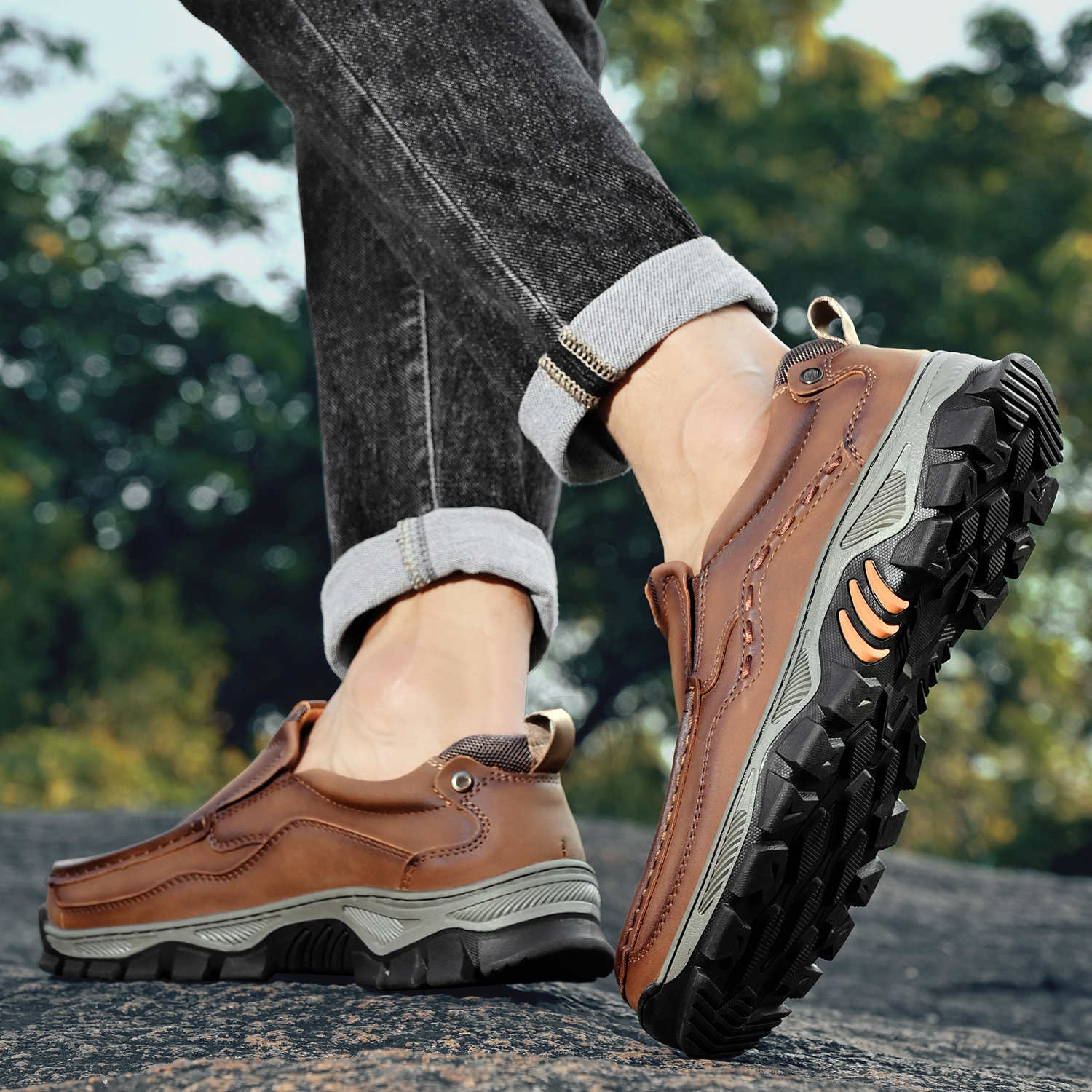 Men's Grippy Slip Resistant Outdoor Hiking Shoes