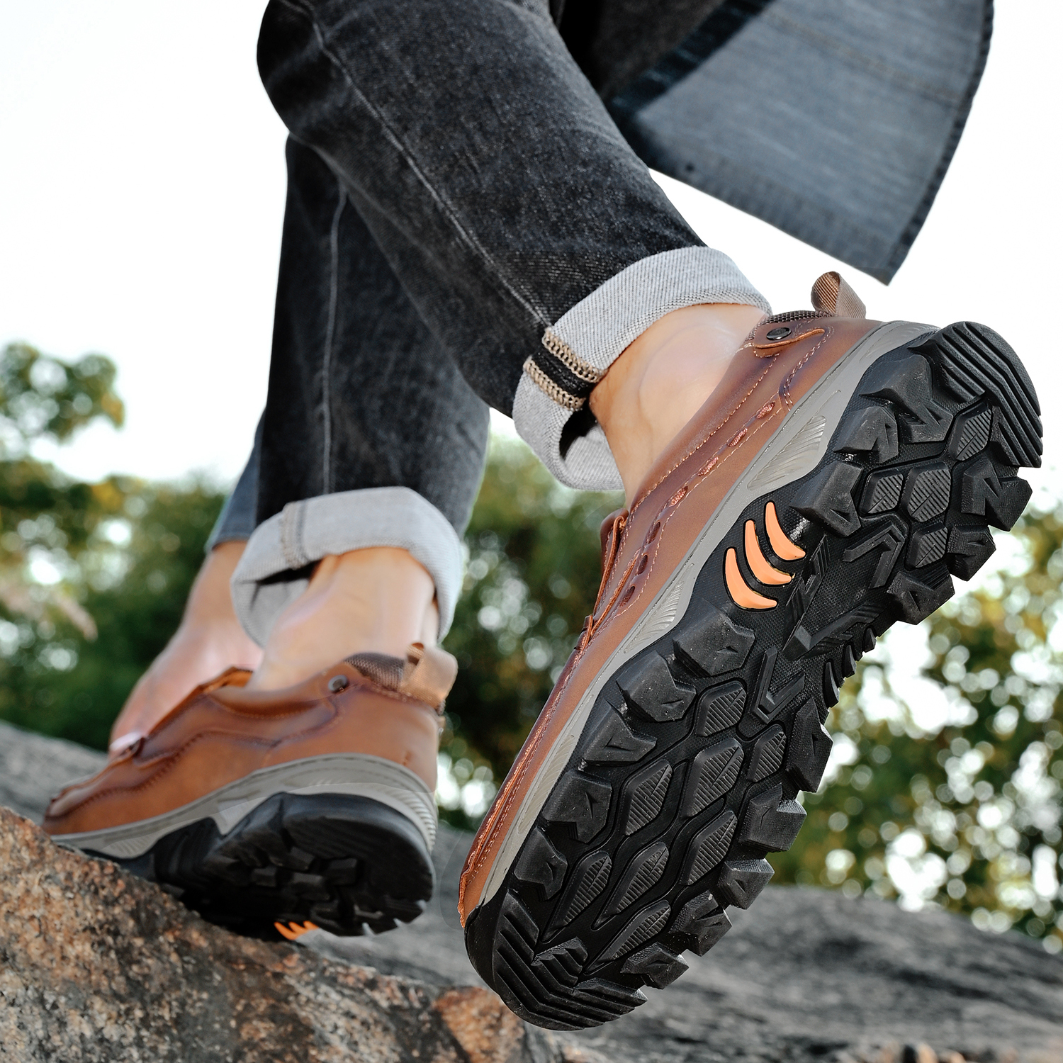 Men's Grippy Slip Resistant Outdoor Hiking Shoes