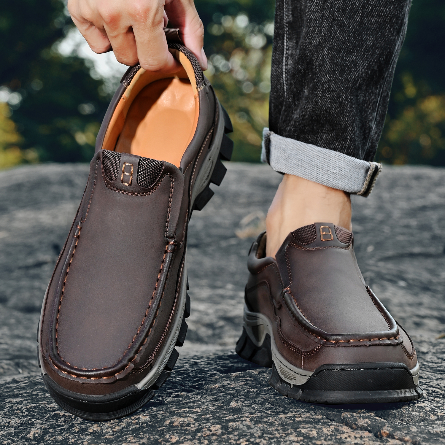 Men's Grippy Slip Resistant Outdoor Hiking Shoes