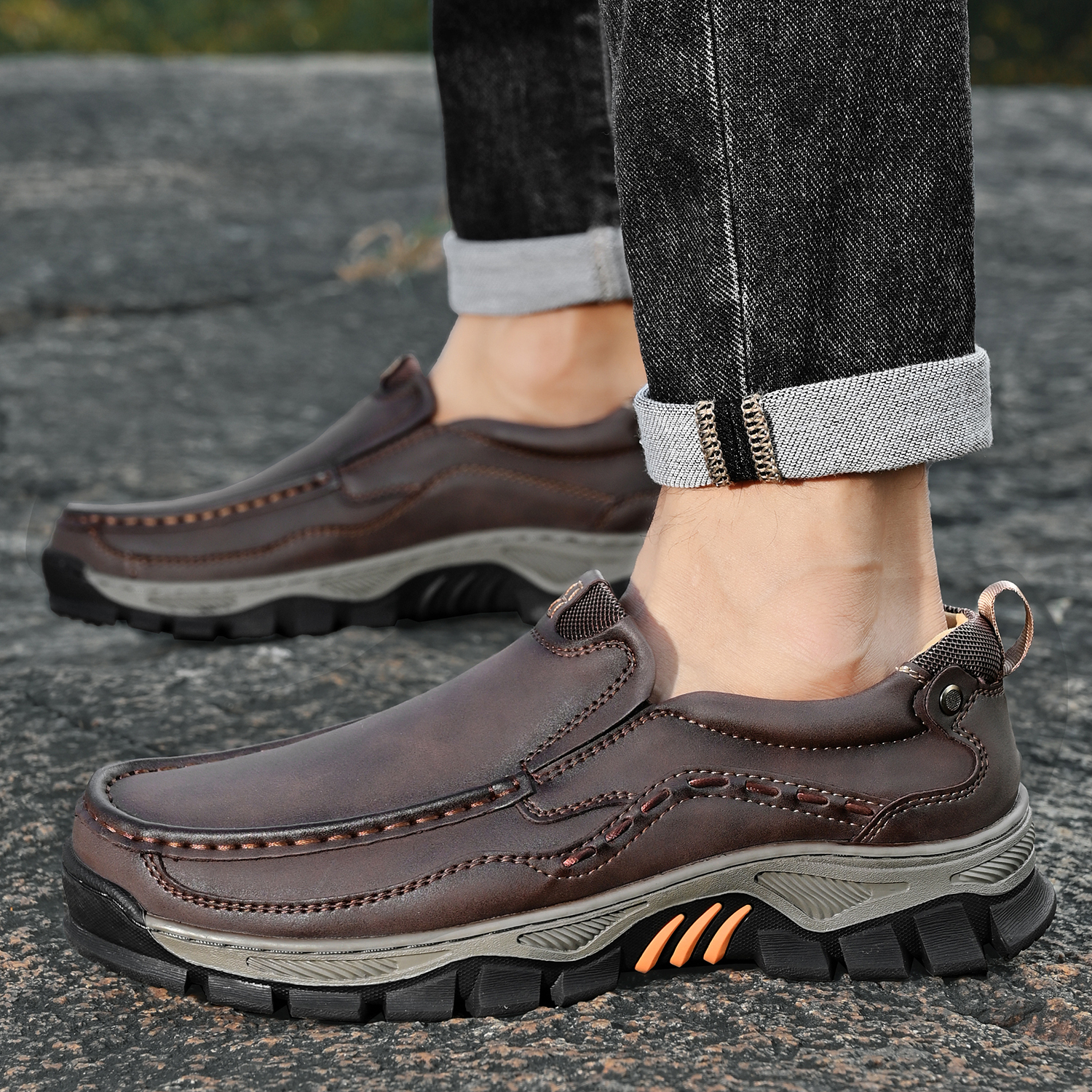 Men's Grippy Slip Resistant Outdoor Hiking Shoes