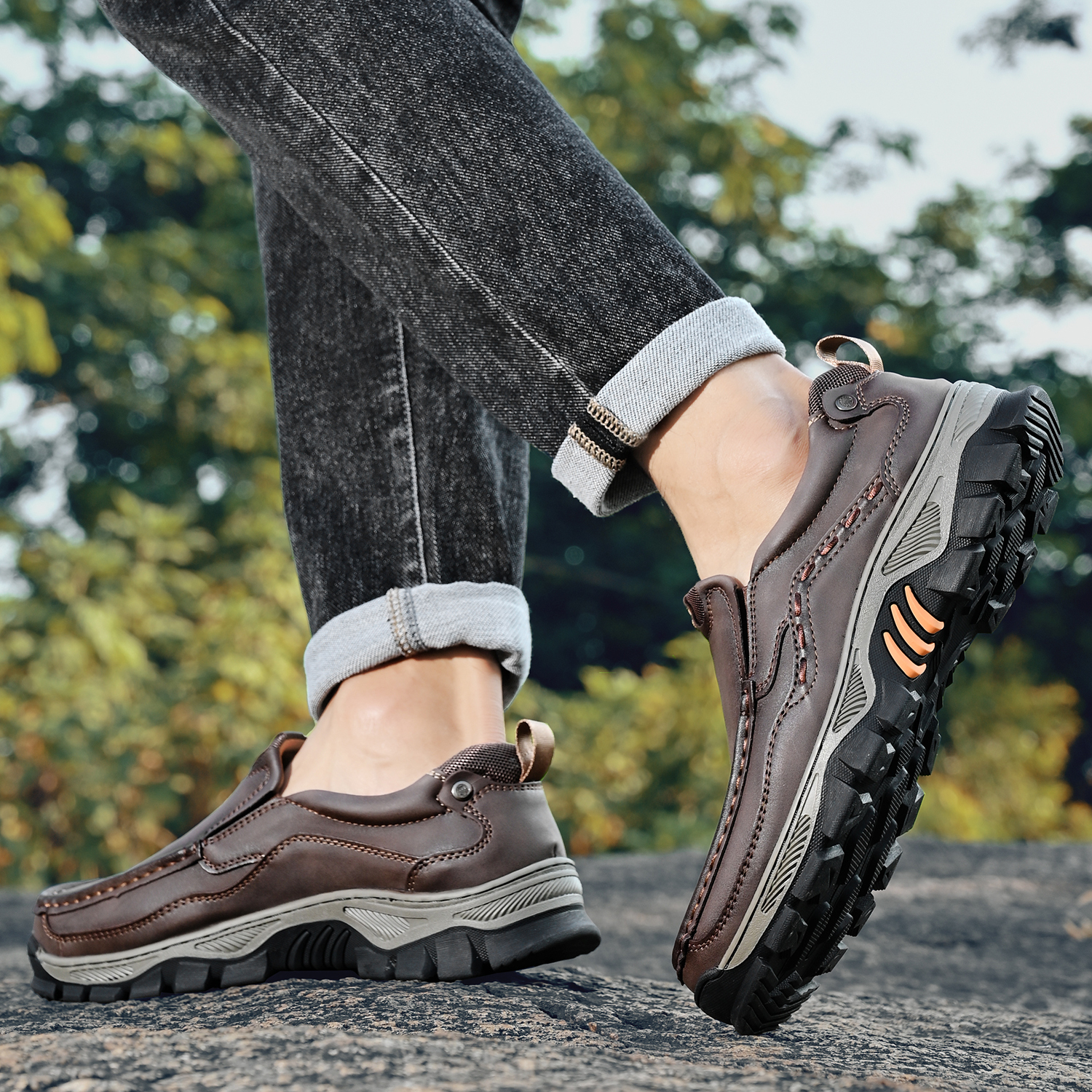 Men's Grippy Slip Resistant Outdoor Hiking Shoes