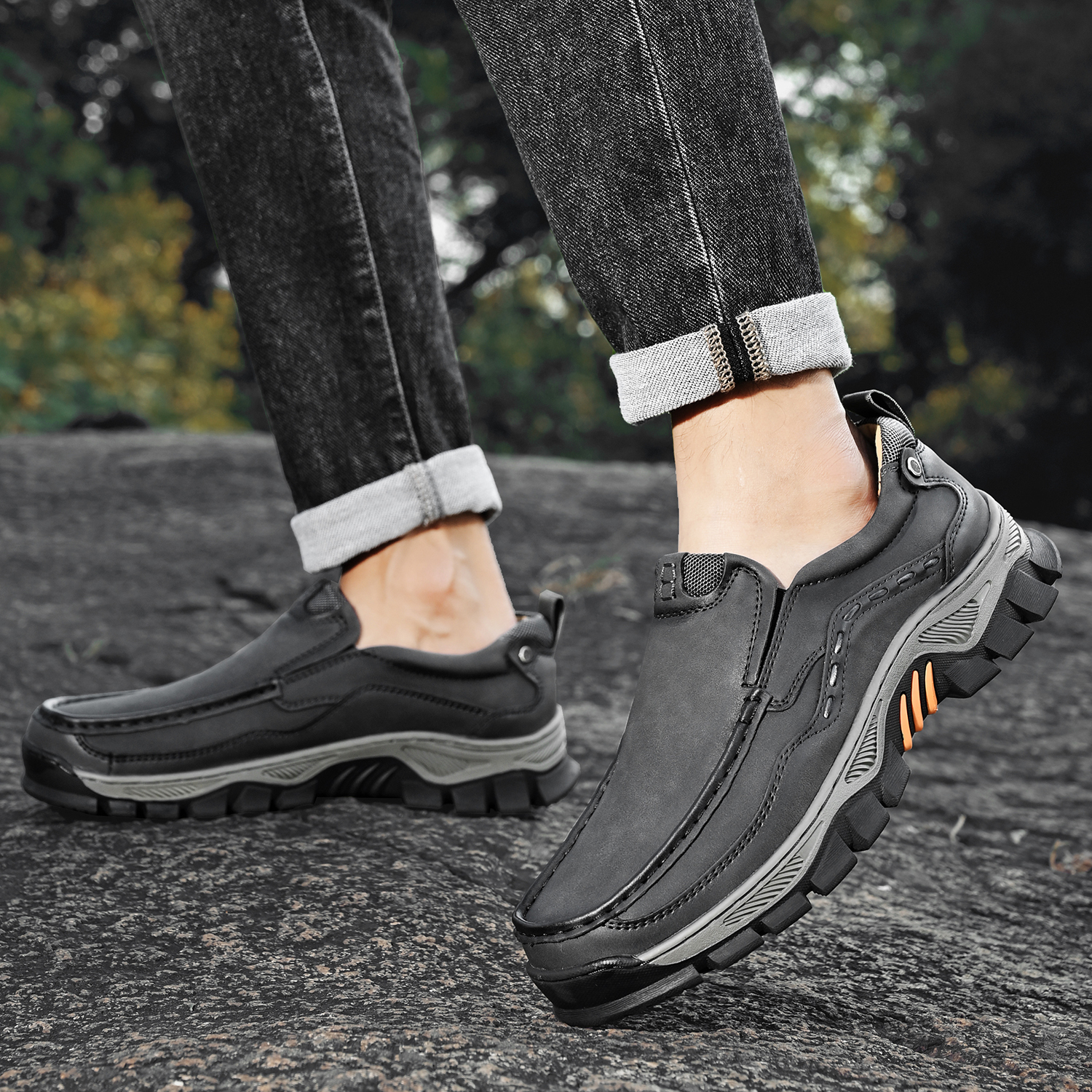 Men's Grippy Slip Resistant Outdoor Hiking Shoes