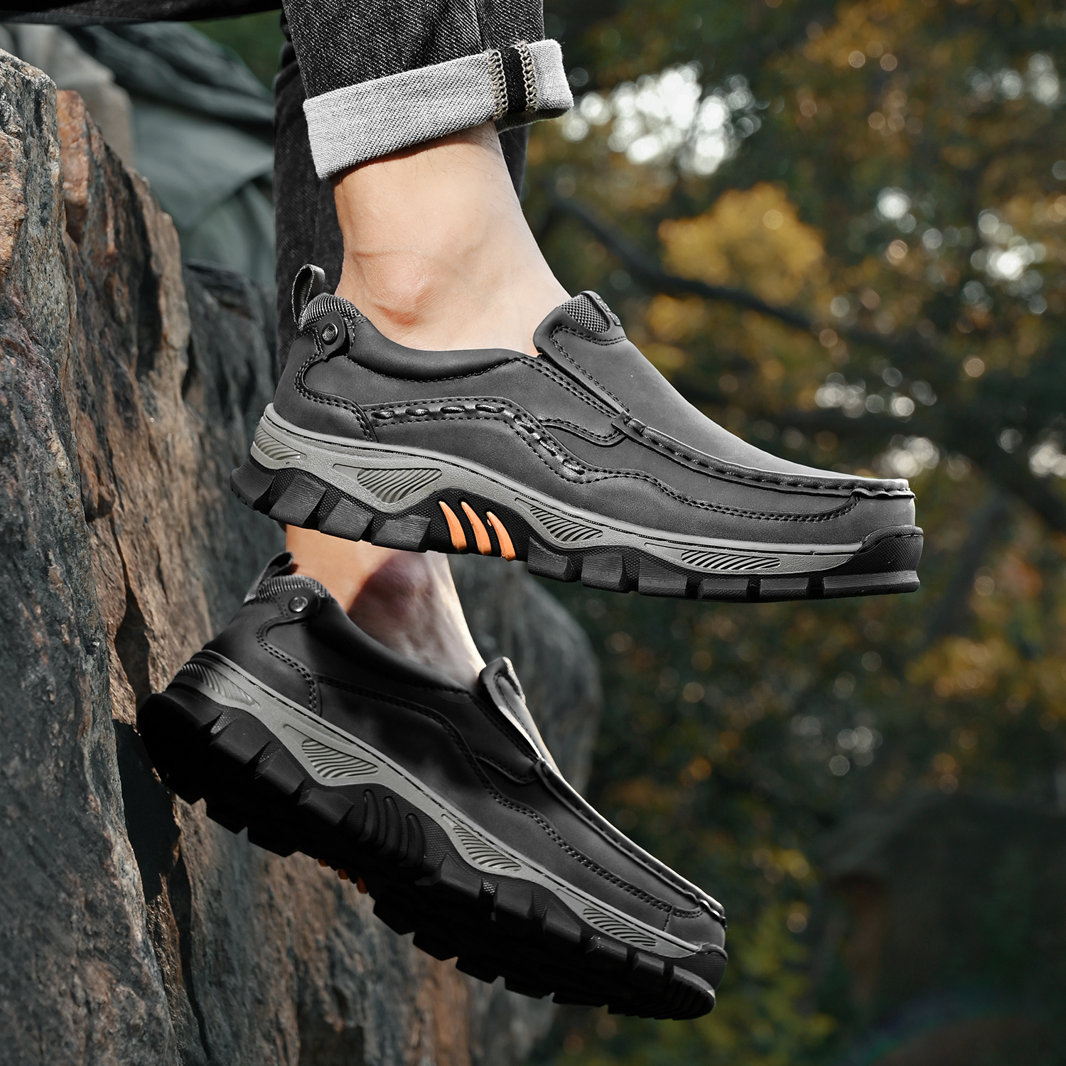 Men's Grippy Slip Resistant Outdoor Hiking Shoes