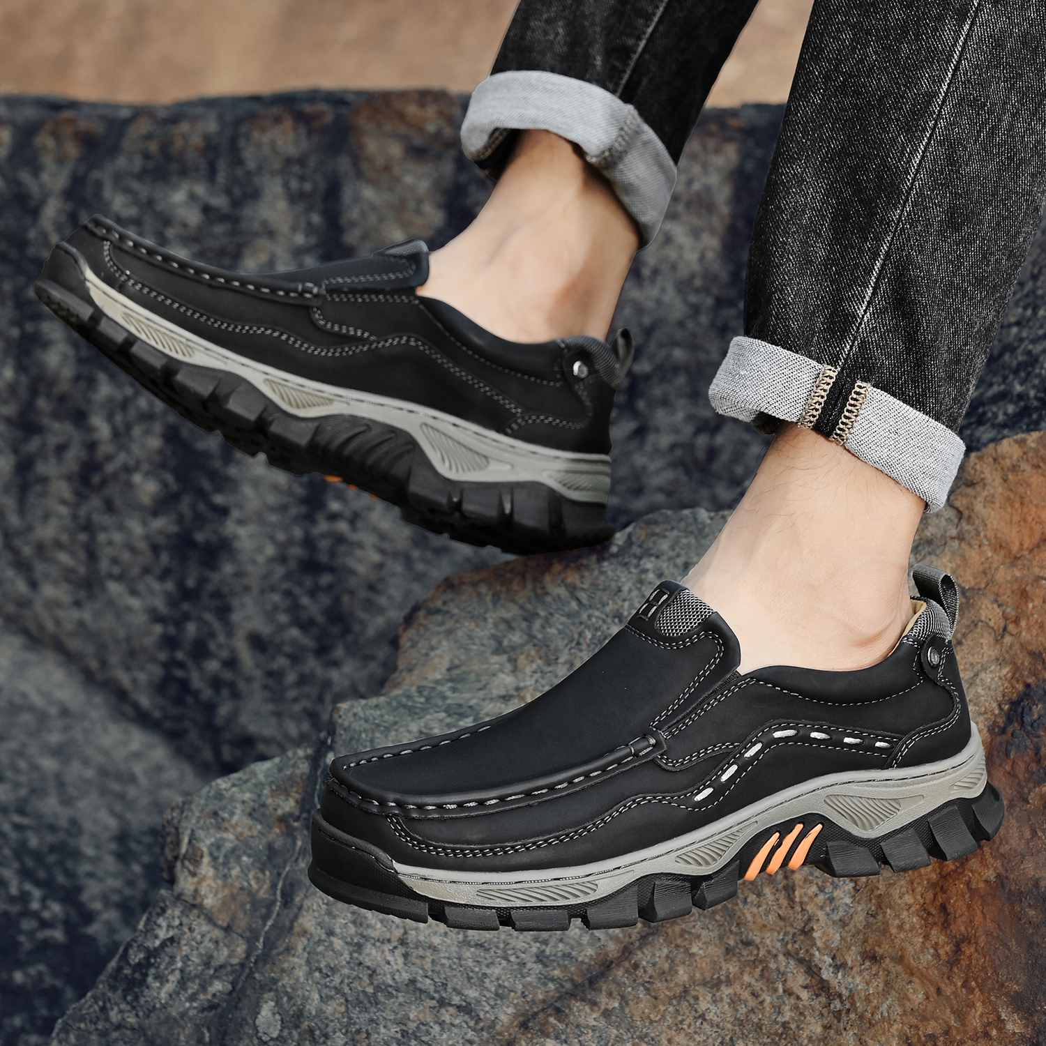 Men's Grippy Slip Resistant Outdoor Hiking Shoes