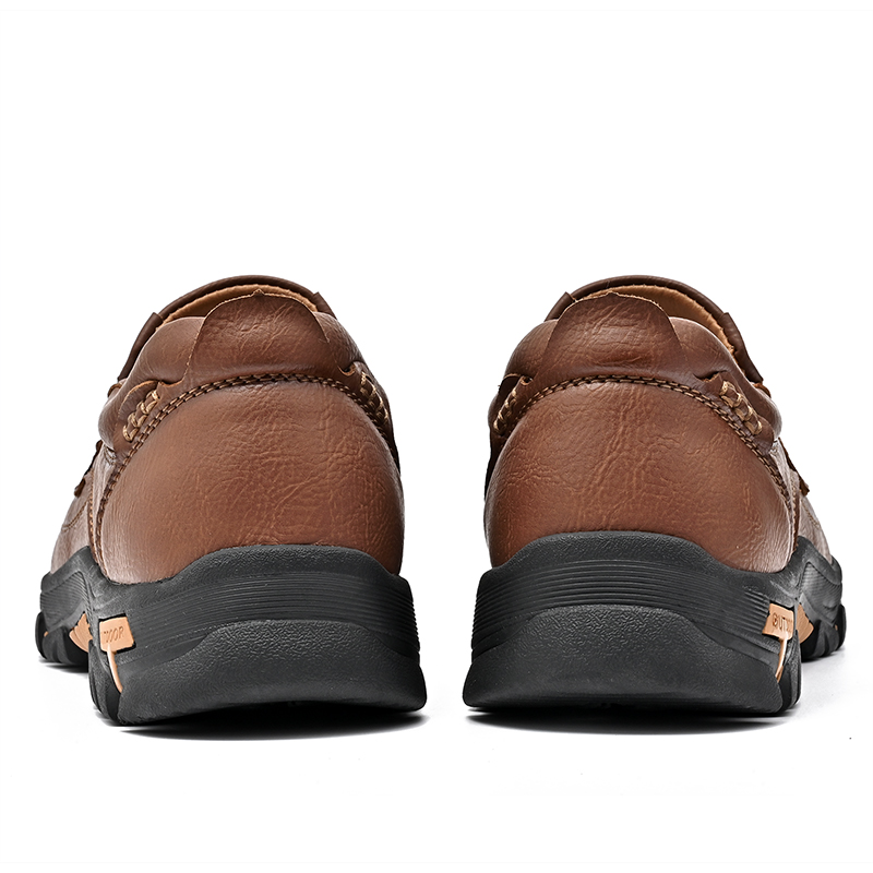2024 New Men's Non-slip Walking Leather Lightweight Breathable Casual Loafers