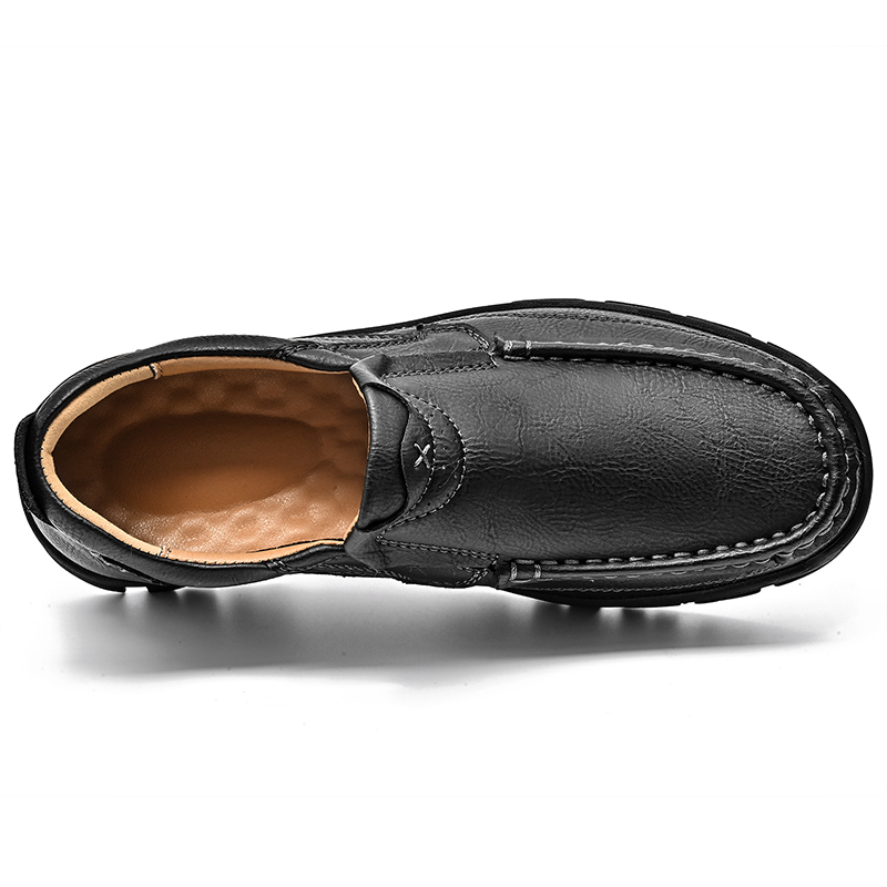 2024 New Men's Non-slip Walking Leather Lightweight Breathable Casual Loafers