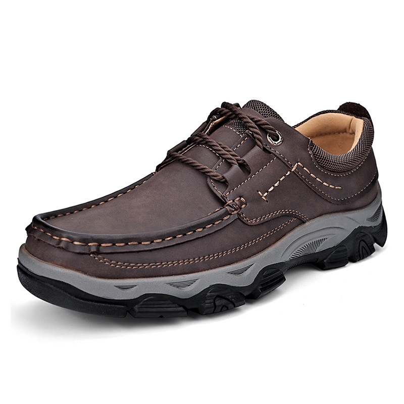Men's Leather Casual Walking Outdoor Shoes