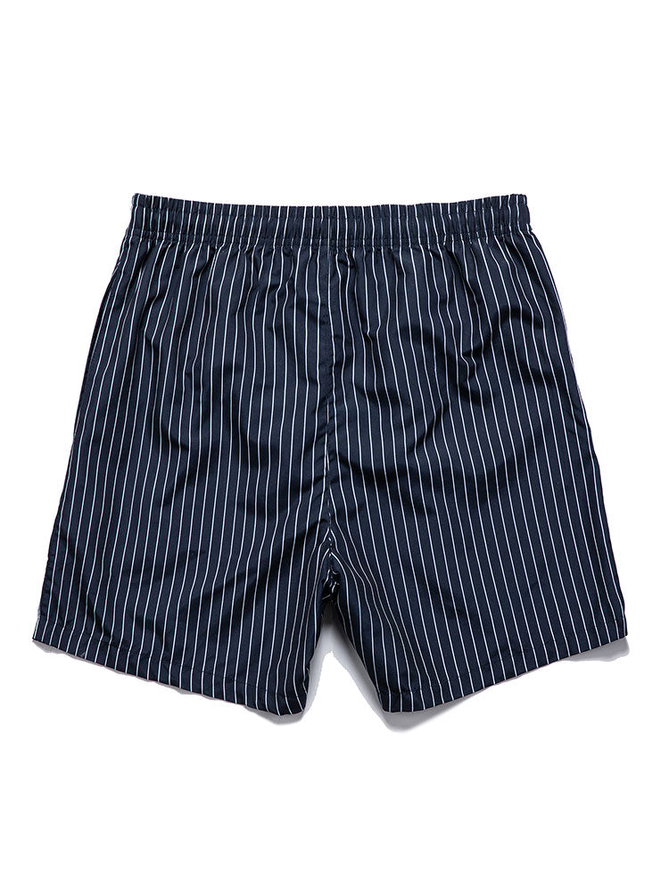 Linen Look Short Sleeve Shirt & Striped Print Swim Shorts-Mitchell Shoes