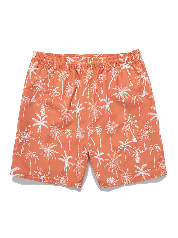 Skeleton On Vacation Graphic T-Shirts & Palm Tree Print Swim Shorts-Mitchell Shoes