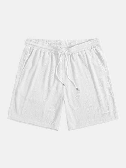Wrinkled Textured Button Up Shirt & Shorts-Mitchell Shoes