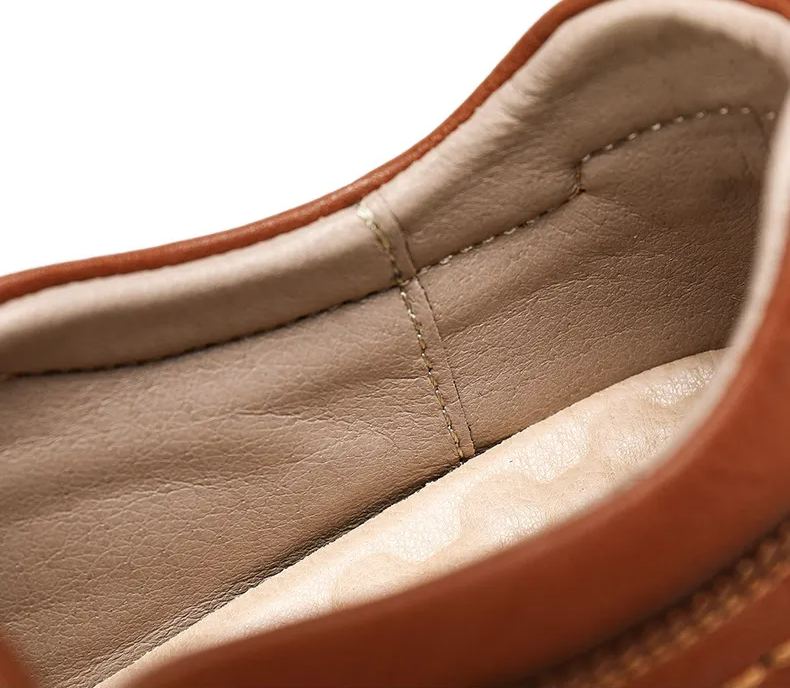 Men's Wide Toe Low Top Driving Leather Shoes