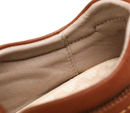 Men's Wide Toe Low Top Driving Leather Shoes