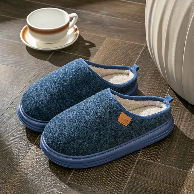 Men's Wide-Toe Warm Memory Foam Slippers
