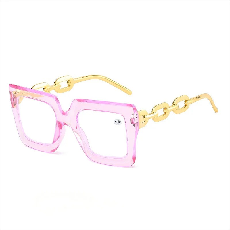 🎈🎈Lastday50%OFF-Women’s Oversized Square Chain Reading Glasses(1set-6pcs)