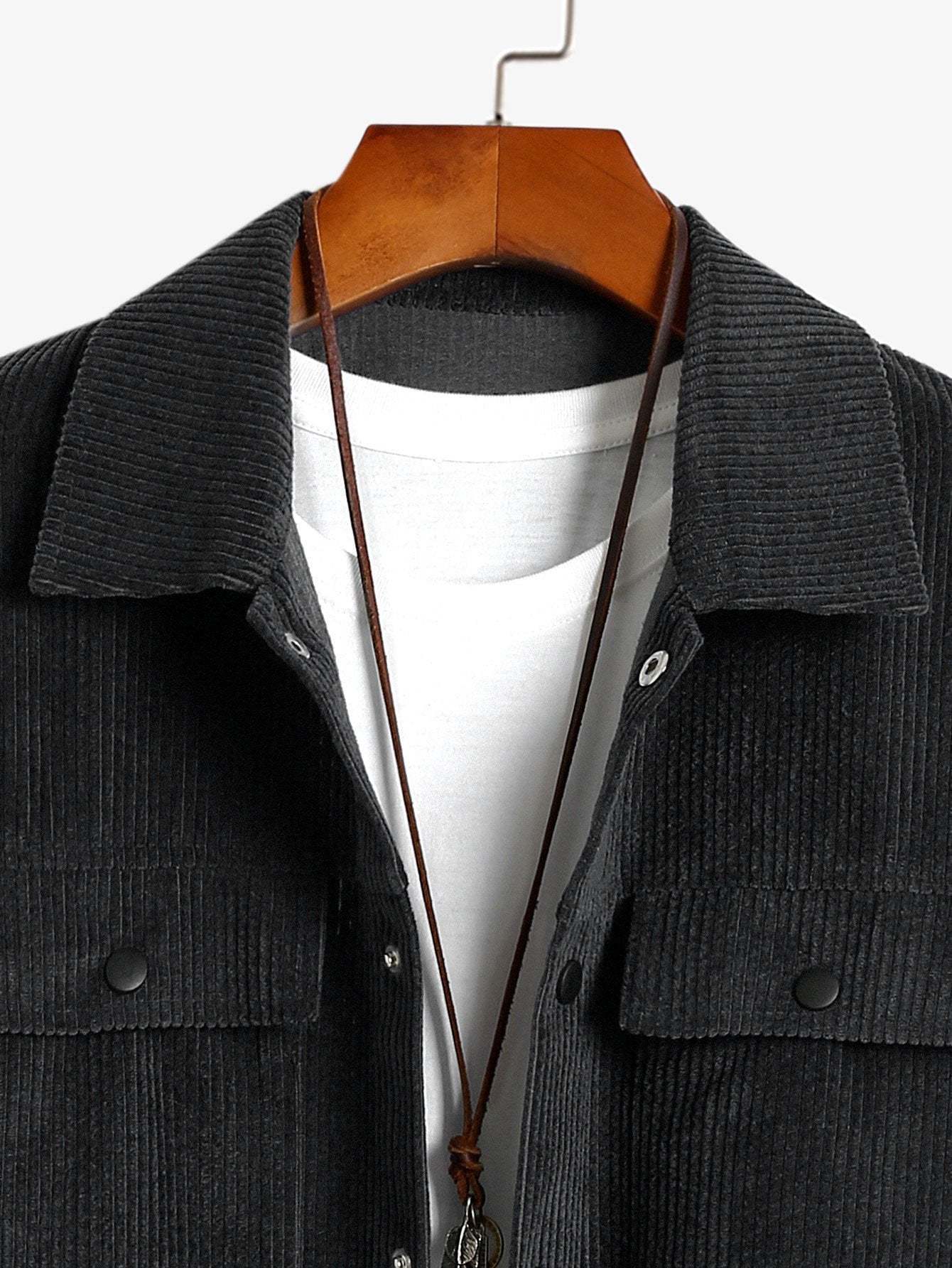Corduroy Jacket With Pockets-Mitchell Shoes