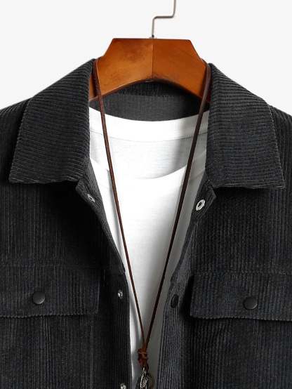 Corduroy Jacket With Pockets-Mitchell Shoes