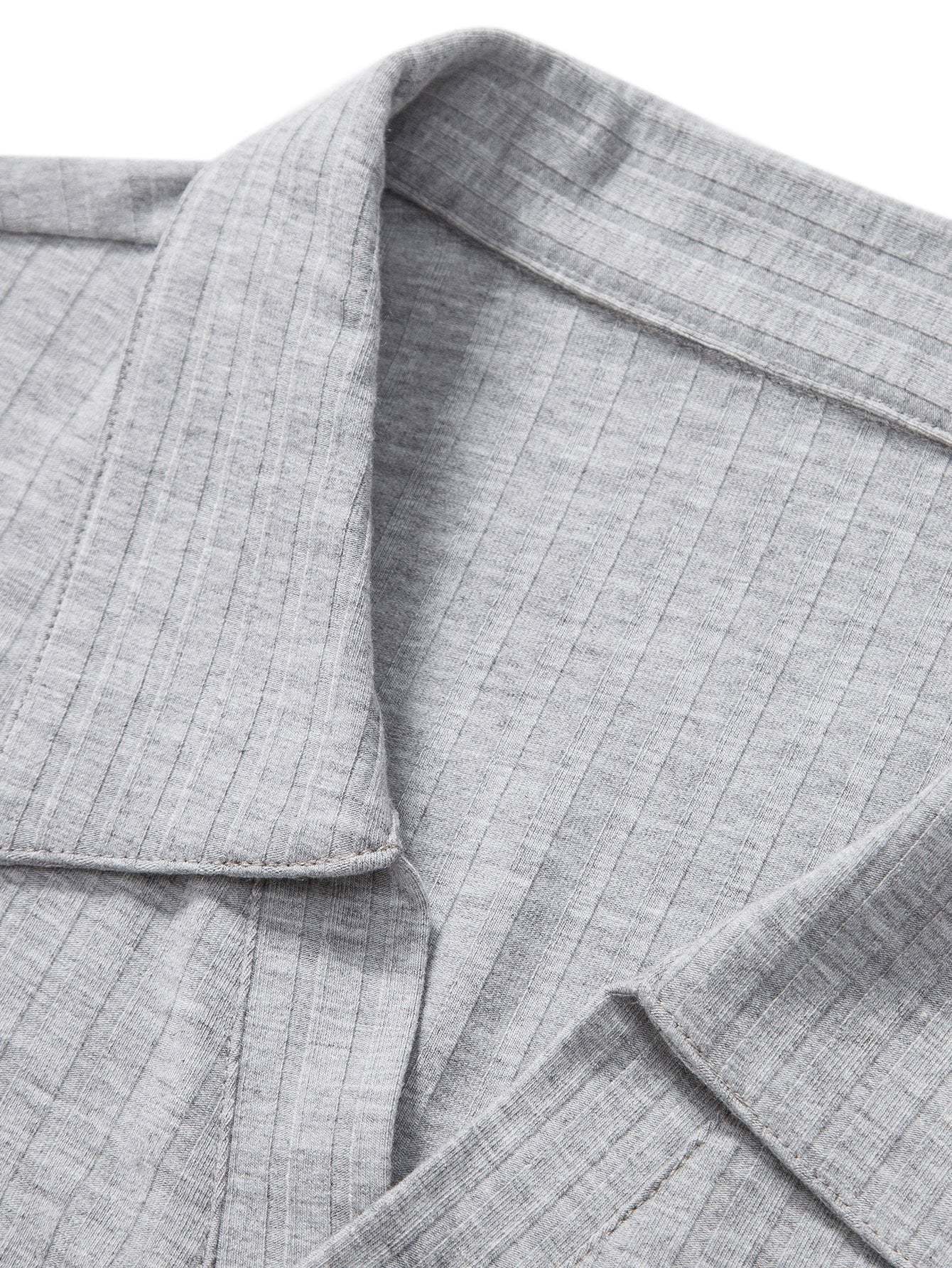 Knitted Ribbed V Neck Polo Shirt-Mitchell Shoes