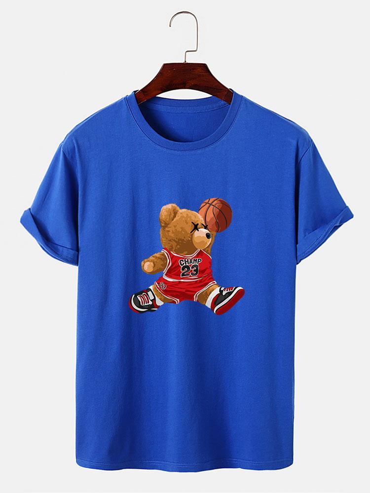 Basketball Player Bear Print T-Shirt-Mitchell Shoes
