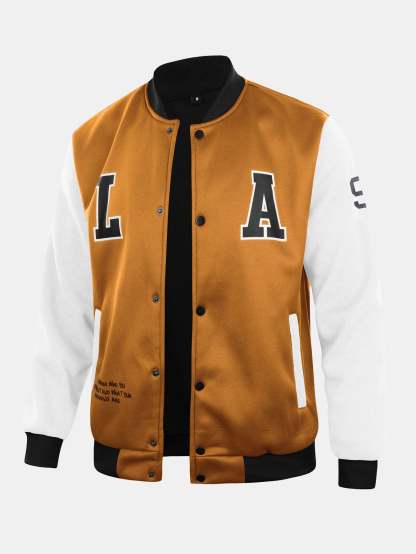 LA Print Baseball Jacket-Mitchell Shoes