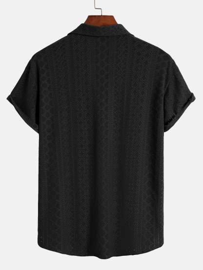 Jacquard Textured Button Up Shirt-Mitchell Shoes