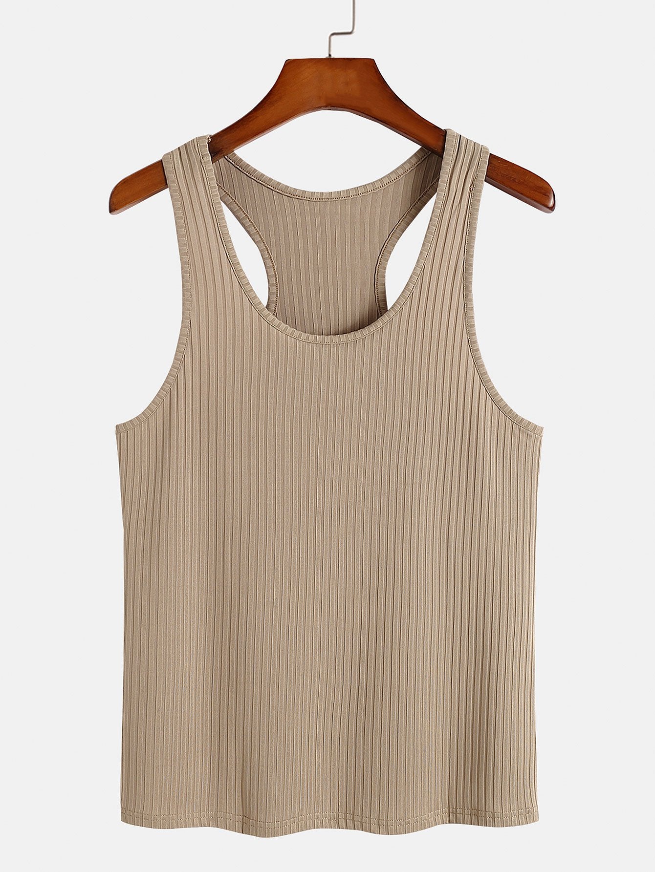 Basic Slim Ribbed Racer Back Tank-Mitchell Shoes