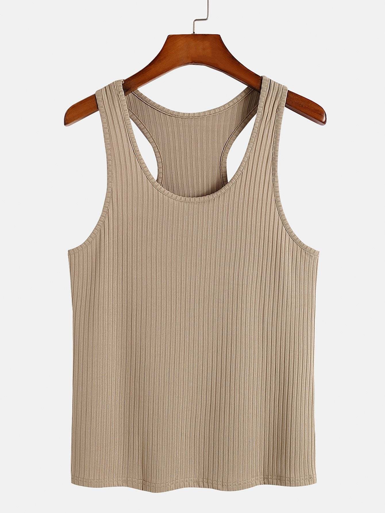 Basic Slim Ribbed Racer Back Tank-Mitchell Shoes