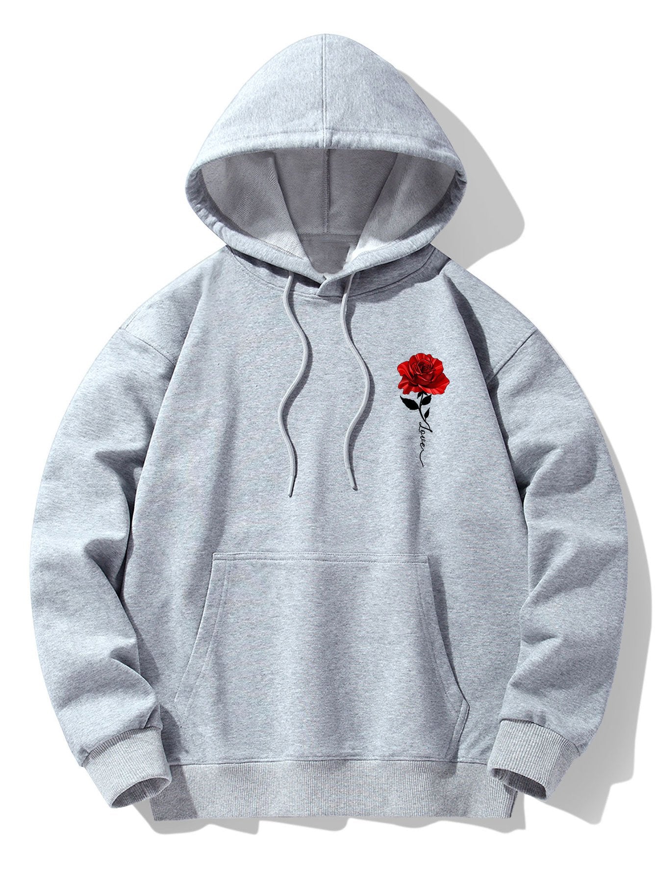 Rose Print Cotton Blend Hoodie-Mitchell Shoes
