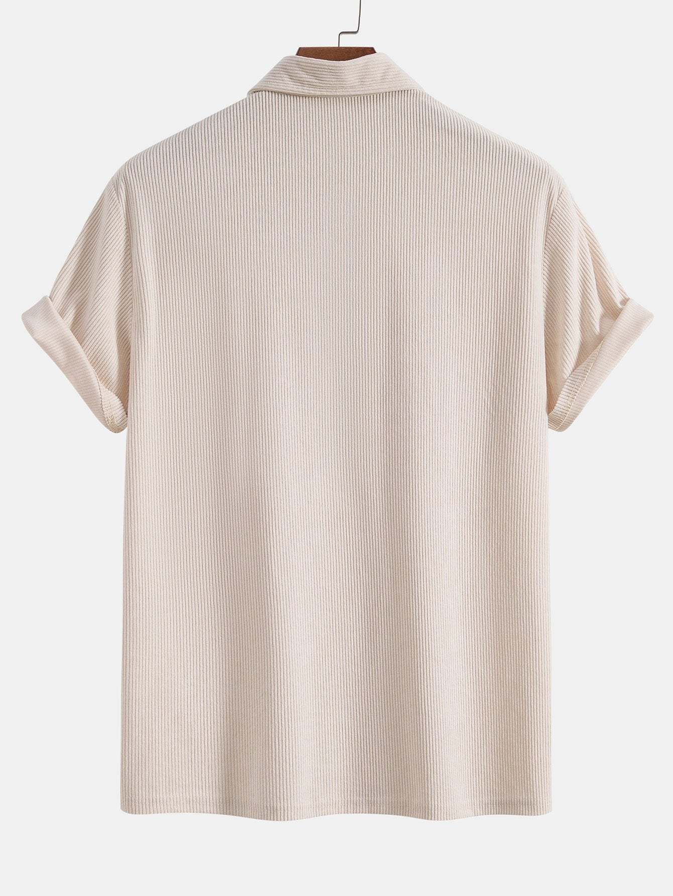 Short Sleeve Corduroy Polo Shirt-Mitchell Shoes