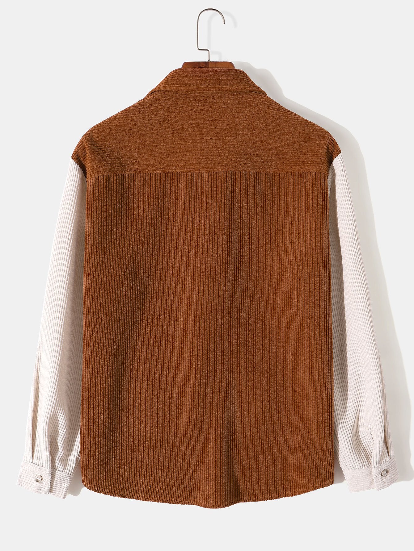 Long Sleeve Color Block Corduroy Shirt-Mitchell Shoes