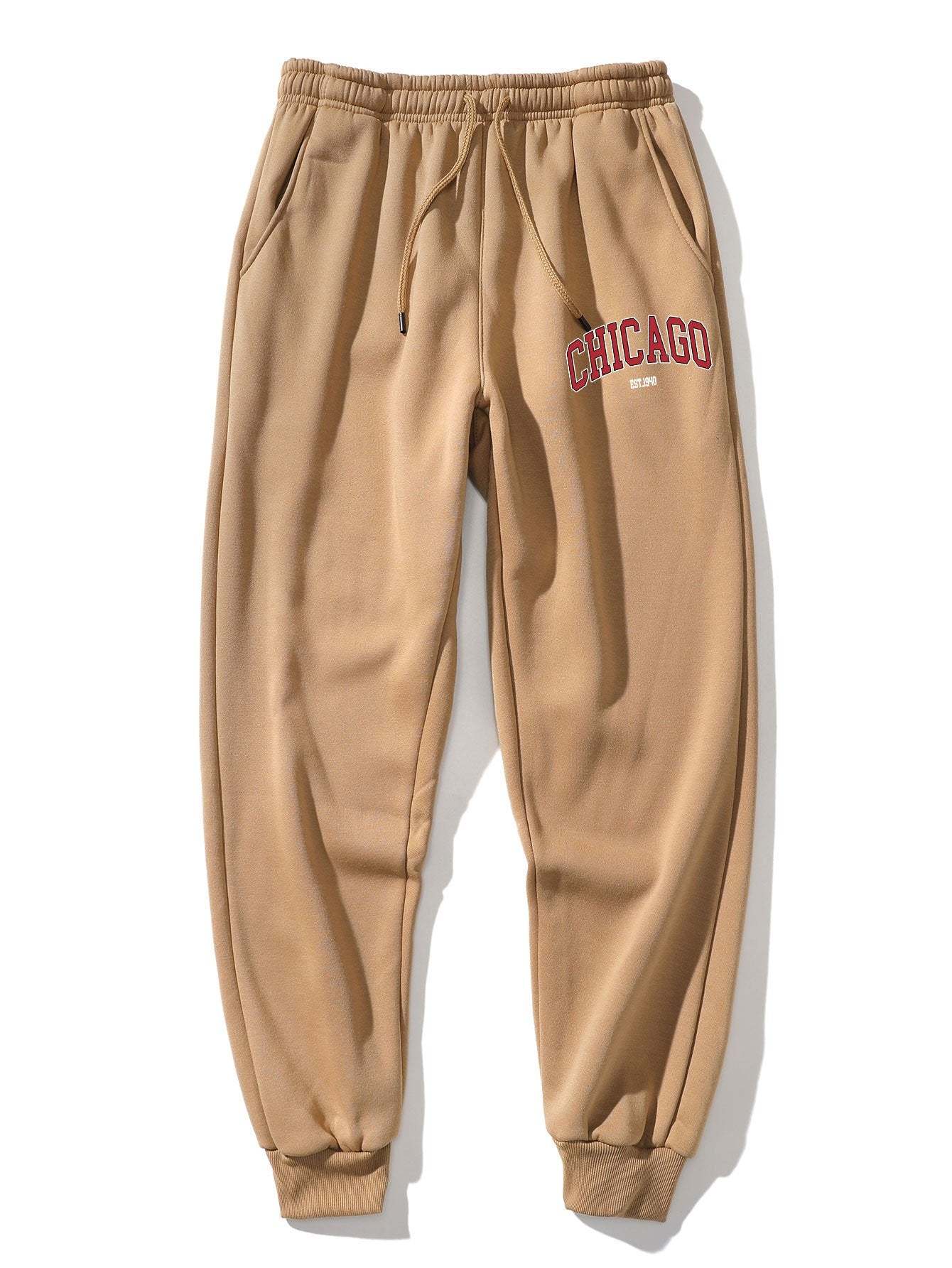 Chicago Letter Print Hoodie & Jogger Pants-Mitchell Shoes